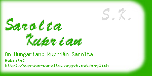 sarolta kuprian business card